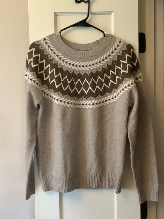 Weatherproof Other - Weatherproof Men's Crewneck Fair Isle Sweater in Gray and Brown